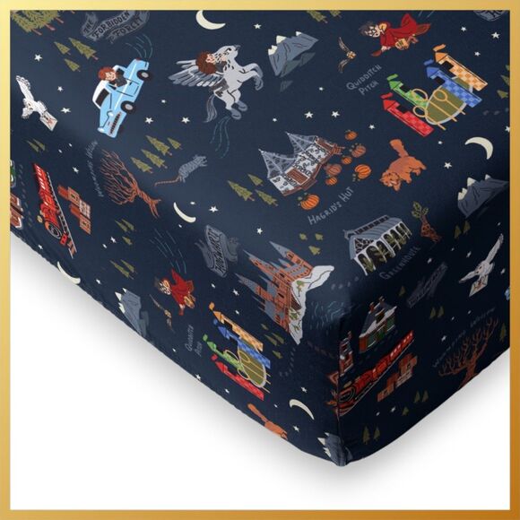 Little Sleepies Harry Potter Evening at Hogwarts Crib Sheet NIB - Picture 1 of 2